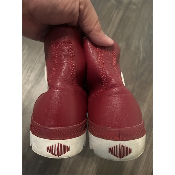 Palladium Men’s Red Burgundy Lugged Sneakers High Top Canvas Shoes Size 11 M - Picture 7 of 12